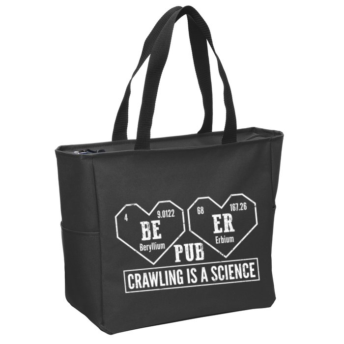 Periodic Table Beer Pub Crawling Is A Science Zip Tote Bag