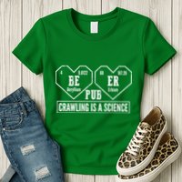 Periodic Table Beer Pub Crawling Is A Science Womens T-Shirt