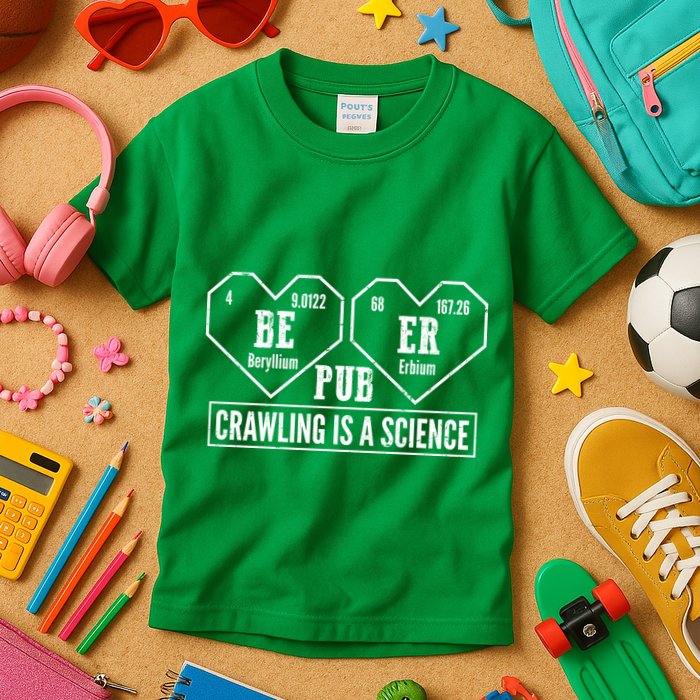 Periodic Table Beer Pub Crawling Is A Science Kids T-Shirt