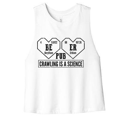 Periodic Table Beer Pub Crawling Is A Science Women's Racerback Cropped Tank