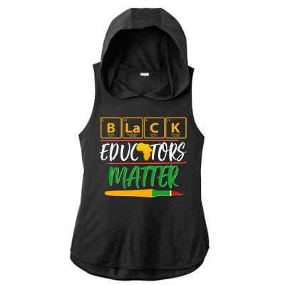 Periodic Table Black Educators Matter Ladies PosiCharge Tri-Blend Wicking Draft Hoodie Tank