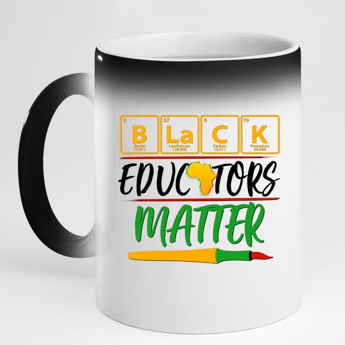 Periodic Table Black Educators Matter 11oz Black Color Changing Mug