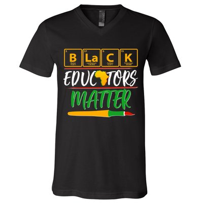 Periodic Table Black Educators Matter V-Neck T-Shirt
