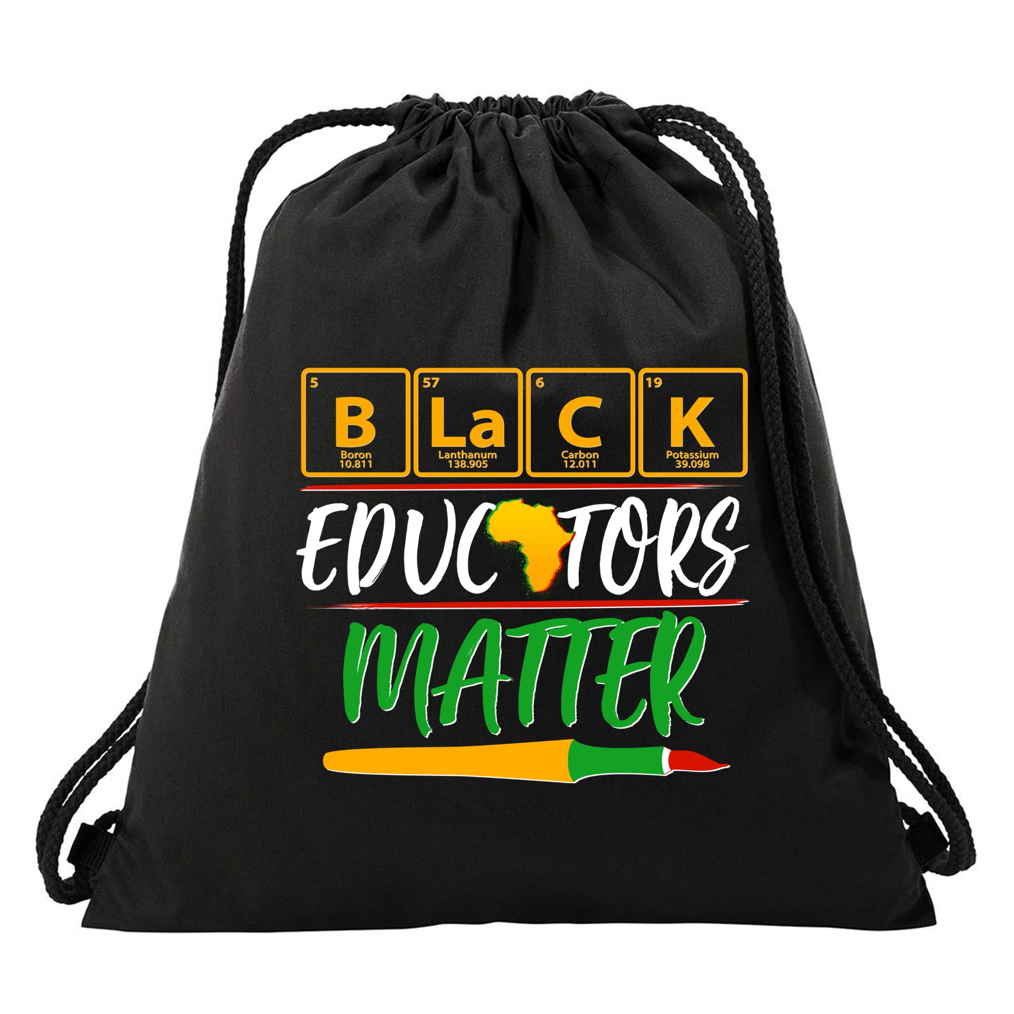 Periodic Table Black Educators Matter Drawstring Bag
