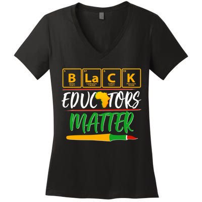 Periodic Table Black Educators Matter Women's V-Neck T-Shirt