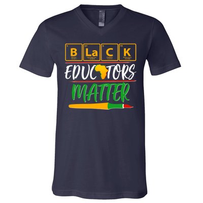 Periodic Table Black Educators Matter V-Neck T-Shirt