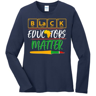 Periodic Table Black Educators Matter Ladies Long Sleeve Shirt