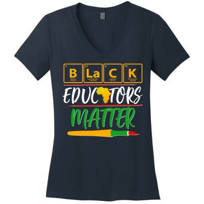 Periodic Table Black Educators Matter Women's V-Neck T-Shirt