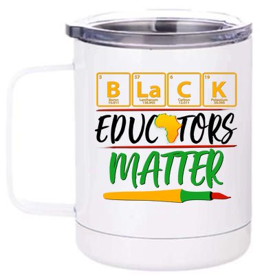 Periodic Table Black Educators Matter 12 oz Stainless Steel Tumbler Cup