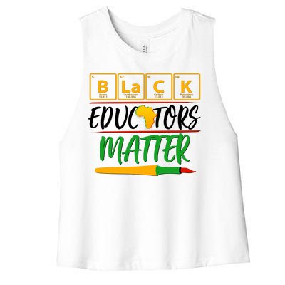 Periodic Table Black Educators Matter Women's Racerback Cropped Tank