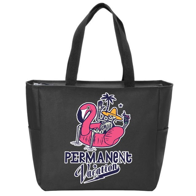 Permanent Vacation Zip Tote Bag