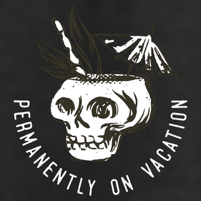 Permanently On Vacation 7 Panel Mesh Trucker Snapback Hat