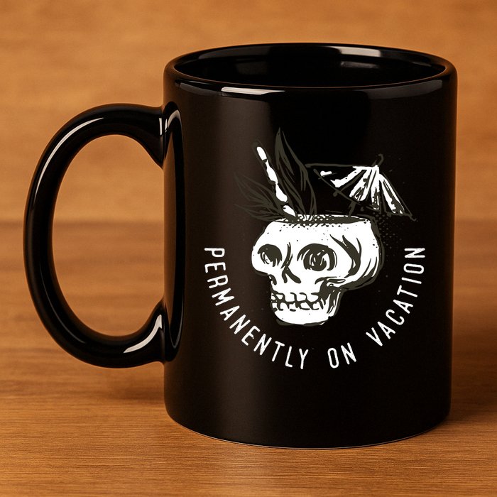 Permanently On Vacation 11oz C Handle Ceramic Mug