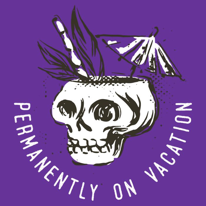 Permanently On Vacation Ladies Long Sleeve Shirt