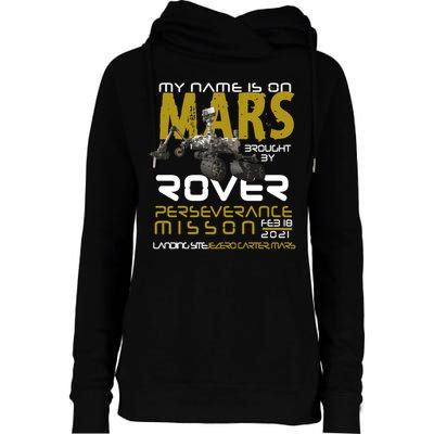 Perseverance Mars Rover Landing Womens Funnel Neck Pullover Hood