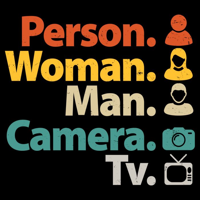 Person Woman Man Camera TV Donald Trump Cognitive Test Button