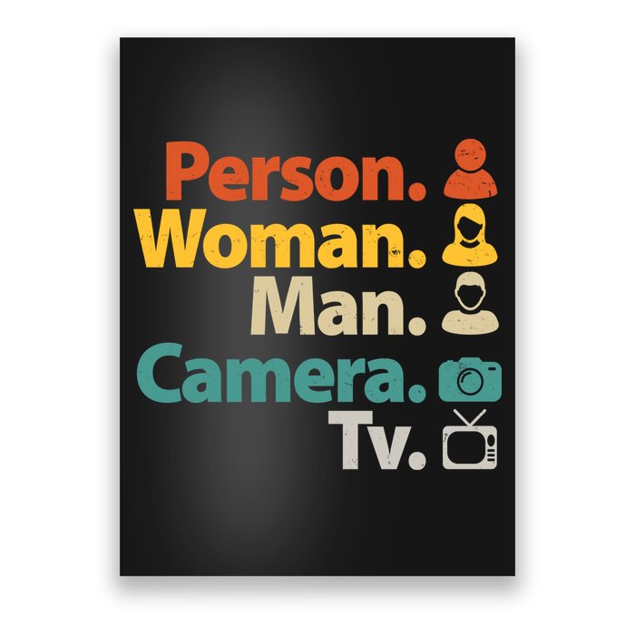 Person Woman Man Camera TV Donald Trump Cognitive Test Poster