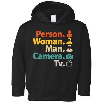 Person Woman Man Camera TV Donald Trump Cognitive Test Toddler Hoodie