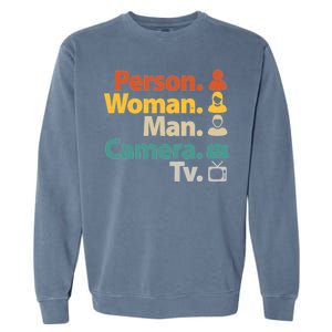 Person Woman Man Camera TV Donald Trump Cognitive Test Garment-Dyed Sweatshirt