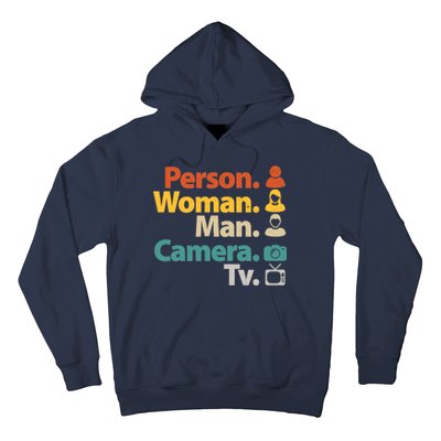 Person Woman Man Camera TV Donald Trump Cognitive Test Hoodie