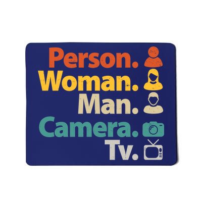 Person Woman Man Camera TV Donald Trump Cognitive Test Mousepad