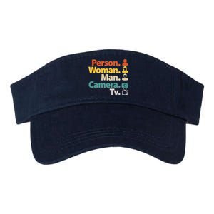 Person Woman Man Camera TV Donald Trump Cognitive Test Valucap Bio-Washed Visor