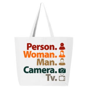 Person Woman Man Camera TV Donald Trump Cognitive Test 25L Jumbo Tote