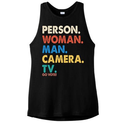 Person Woman Man Camera TV Go Vote Ladies PosiCharge Tri-Blend Wicking Tank