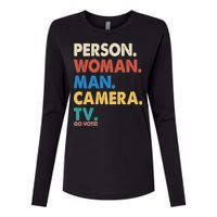 Person Woman Man Camera TV Go Vote Womens Cotton Relaxed Long Sleeve T-Shirt