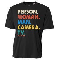 Person Woman Man Camera TV Go Vote Cooling Performance Crew T-Shirt