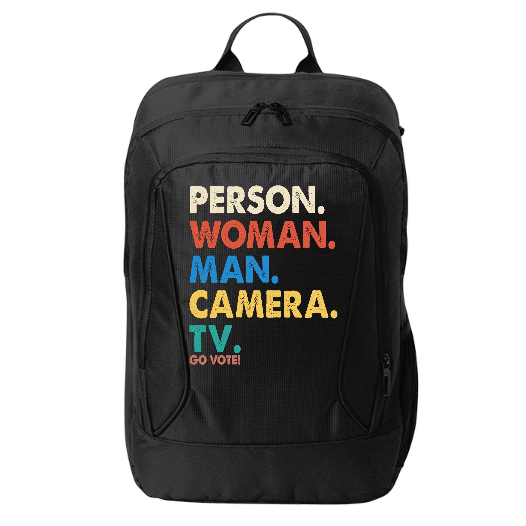 Person Woman Man Camera TV Go Vote City Backpack