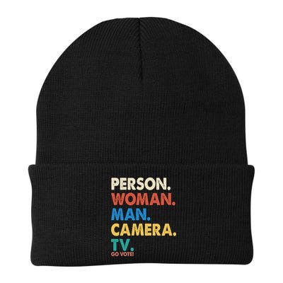 Person Woman Man Camera TV Go Vote Knit Cap Winter Beanie