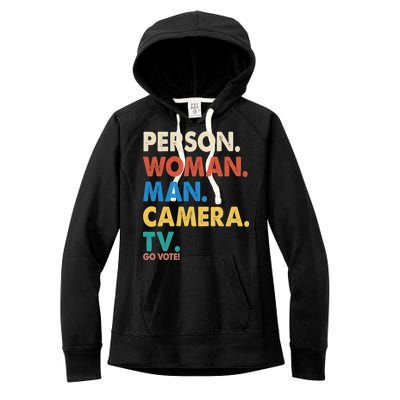 Person Woman Man Camera TV Go Vote Women's Fleece Hoodie