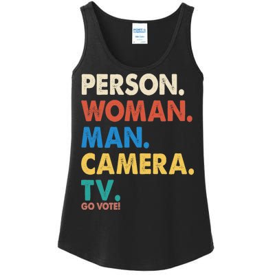 Person Woman Man Camera TV Go Vote Ladies Essential Tank