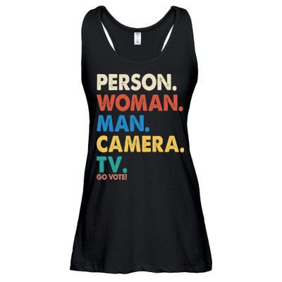 Person Woman Man Camera TV Go Vote Ladies Essential Flowy Tank