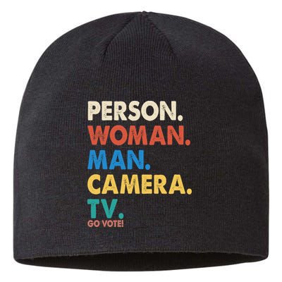 Person Woman Man Camera TV Go Vote Sustainable Beanie