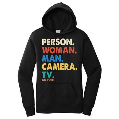 Person Woman Man Camera TV Go Vote Women's Pullover Hoodie