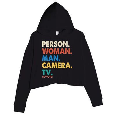 Person Woman Man Camera TV Go Vote Crop Fleece Hoodie