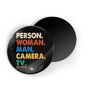 Person Woman Man Camera TV Go Vote Magnet