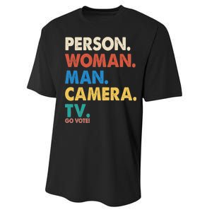 Person Woman Man Camera TV Go Vote Performance Sprint T-Shirt