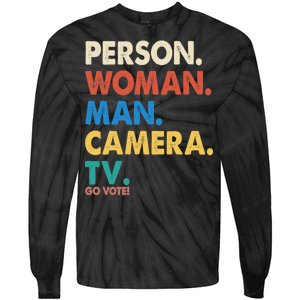 Person Woman Man Camera TV Go Vote Tie-Dye Long Sleeve Shirt