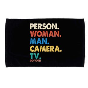 Person Woman Man Camera TV Go Vote Microfiber Hand Towel