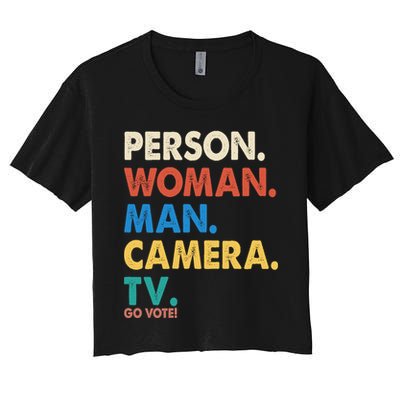 Person Woman Man Camera TV Go Vote Crop Top
