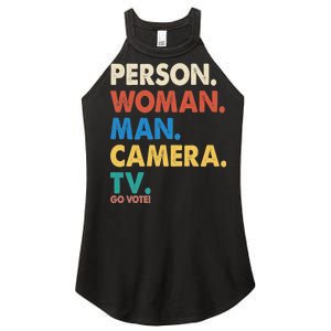 Person Woman Man Camera TV Go Vote Women's Perfect Tri Rocker Tank