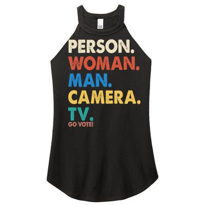 Person Woman Man Camera TV Go Vote Women's Perfect Tri Rocker Tank