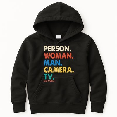 Person Woman Man Camera TV Go Vote Kids Hoodie