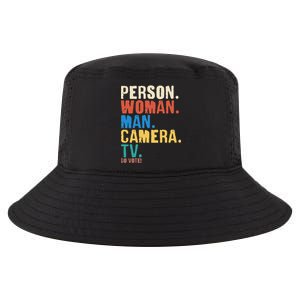 Person Woman Man Camera TV Go Vote Distressed Cool Comfort Performance Bucket Hat