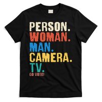 Person Woman Man Camera TV Go Vote Distressed T-Shirt