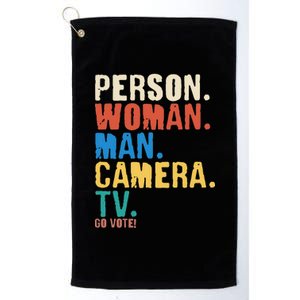 Person Woman Man Camera TV Go Vote Distressed Platinum Collection Golf Towel