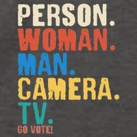 Person Woman Man Camera TV Go Vote Distressed Vector Backpack
